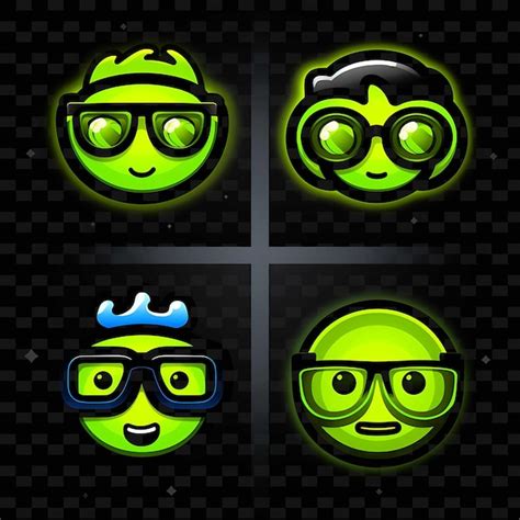 Premium PSD | Png nerd face icon emoji with geeky studious and ...