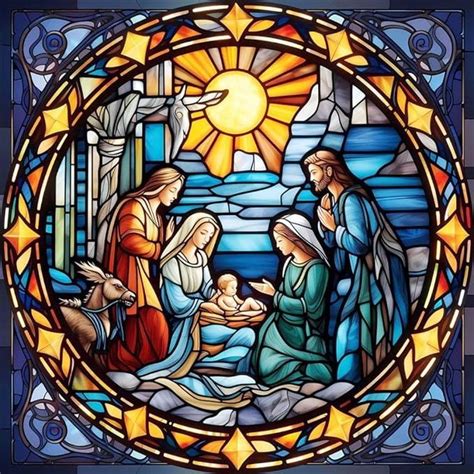 D Diamond Painting Kits Christmas Jesus Was Born Stained Glass Diy