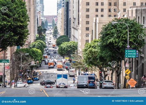 Street View at Bunker Hill in Downtown Los Angeles - CALIFORNIA, USA ...