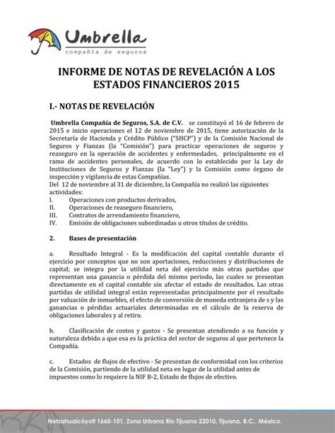 PDF INFORME DE NOTAS DE REVELACIÓN A LOS ESTADOS NIF B 13 Hechos