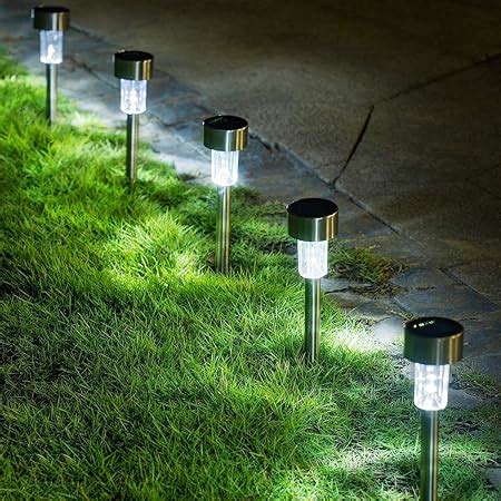 GIGALUMI LED Solarleuchten für Garten 12 Stück aus Edelstahl