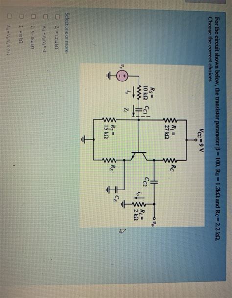 Solved For The Circuit Shown Below The Transistor Parameter