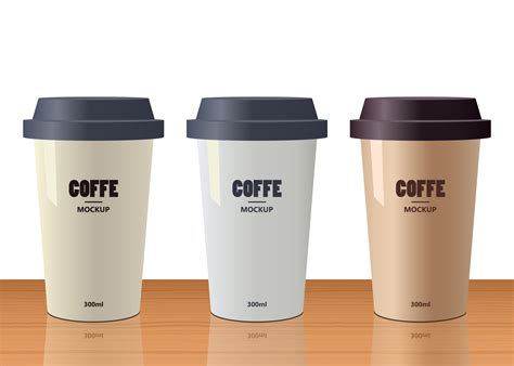 Set Of Three Realistic Cups 1269680 Vector Art At Vecteezy