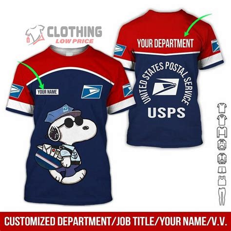 Custom Name Department Snoopy Usps United States Postal Service 3d Hoodie Tshirt All Over