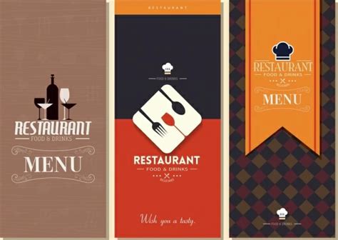 Restaurant Menu Cover Template Classical Decoration Vectors Graphic Art