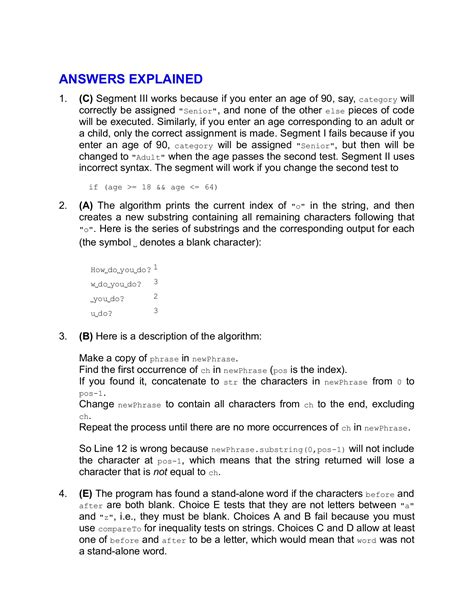 Ap Computer Science Multiple Choice Questions With Answers B