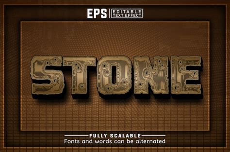 Premium Vector Stone D Editable Text Effect