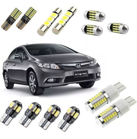 Kit Lampadas Led Premium Civic Pingo Placa Teto R Mfl