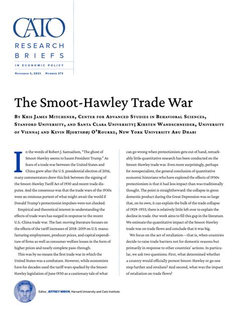 The Smoot Hawley Trade War | PDF | Tariff | Economies