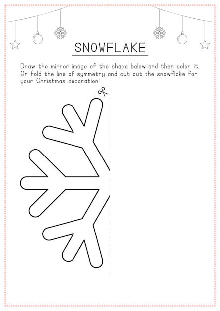 Premium Vector | Learning Symmetry through Snowflake Mirror Drawing and ...