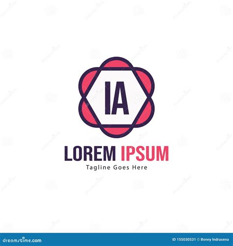 Initial Ia Logo Template With Modern Frame Minimalist Ia Letter Logo