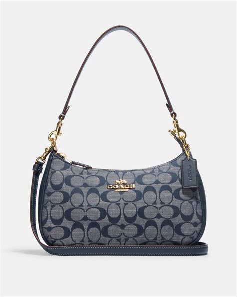 COACH® | Teri Shoulder Bag In Signature Chambray | Luxus taschen