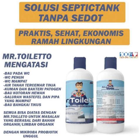 Jual Bio Anti Sumbat Mr Toiletto Solusi Septic Tank Toilet Wc