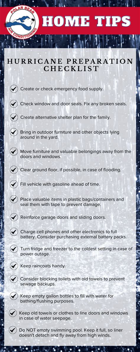 Hurricane Supply Checklist Printables