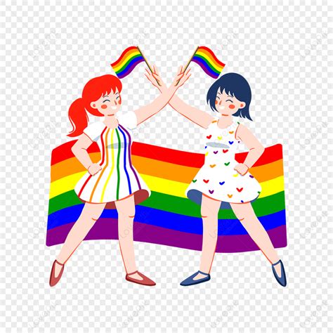 Gambar Gadis Lgbt Bangga Karakter Day Rainbow Flagromantispakaian Png