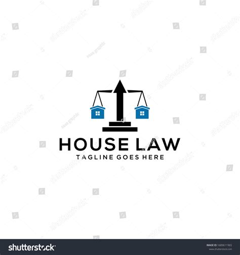 Creative Modern House Law Balance Sign Logo Royalty Free Stock Vector