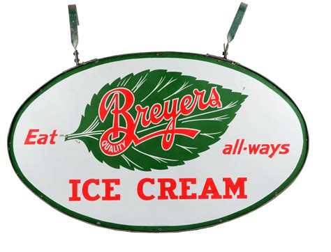 Lot Detail Porcelain Breyers Ice Cream Sign