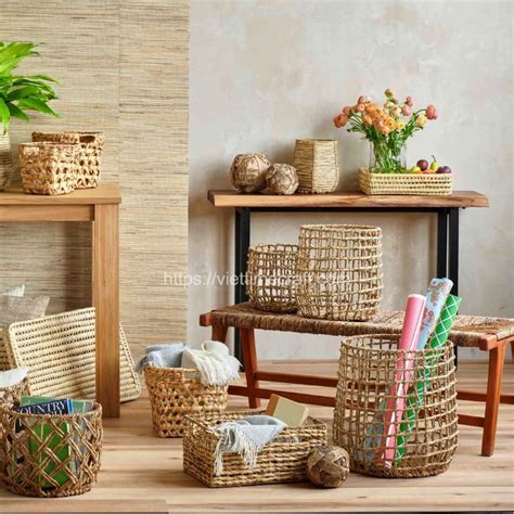 Wholesale Water Hyacinth Storage Basket Vietnam Manufacturer