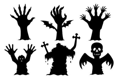 Premium Vector Halloween Spooky Zombie Hands Silhouette Vector Collection