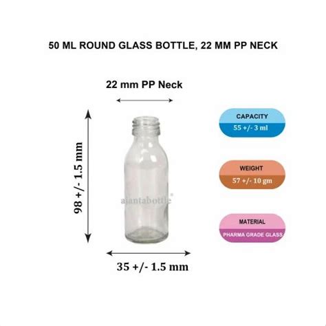 Ml Round Glass Bottle Mm Ropp Neck At Rs Piece