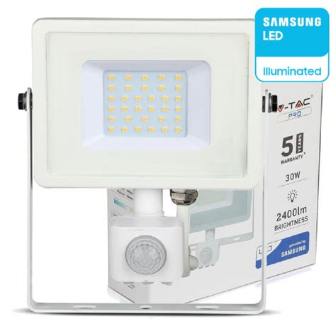 VTAC PROIETTORE LED 30W 4000K BIANCO CON SENSORE CHIP SAMSUNG SKU