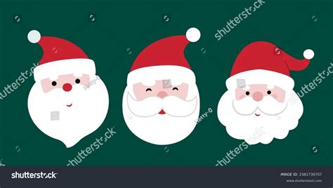 Cute Santa Clipart Set Santa Faces Stock Vector (Royalty Free ...