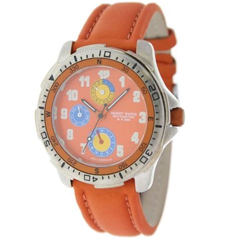 Reloj De Pulsera Orient Watch Anal Gico Para Hombre Color Naranja