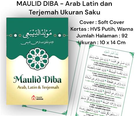 MAULID DIBA Arab Latin Dan Terjemah Ukuran Saku Lazada Indonesia