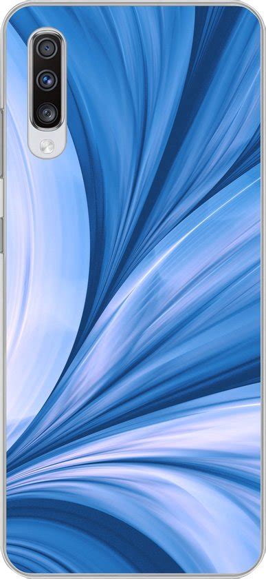 Samsung Galaxy A70 Hoesje Blauw Abstract Design Siliconen