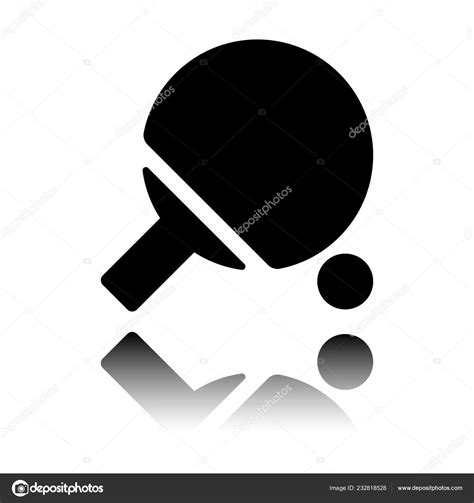 Ping Pong Icon Black Icon Mirror Reflection White Background Stock Vector by ©fokas.pokas 232818528