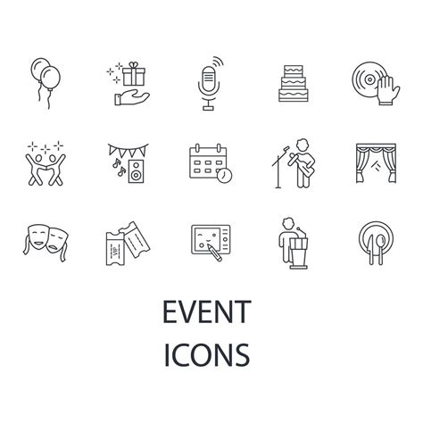 Conjunto De Iconos De Eventos Elementos De Vector De Símbolo De