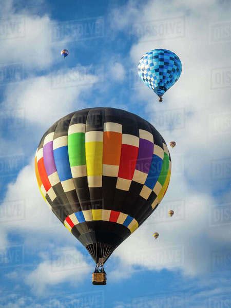 Hot Air Balloons Against Clouds And Sky Mass Ascension Albuquerque