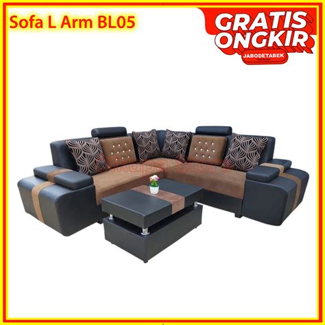 Sofa L Arm Bl Meja Original Bergaransi Sofa Sudut Kursi Ruang