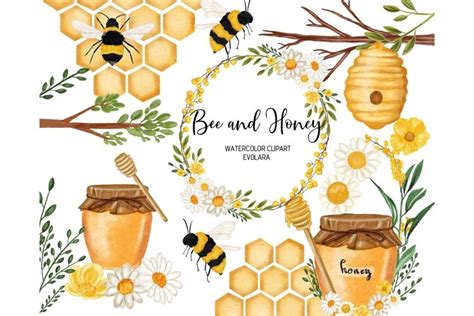 Honey Bee And The Hive Clipart