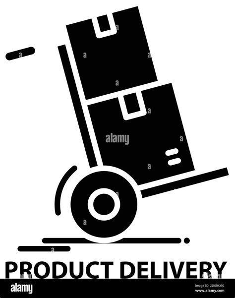 Product Delivery Icon Black Vector Sign With Editable Strokes Concept