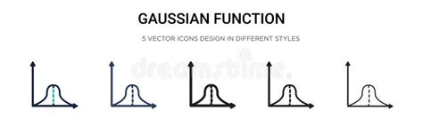 Ícone Linear Do Vetor Do Conceito Da Função Gaussian No Transpa