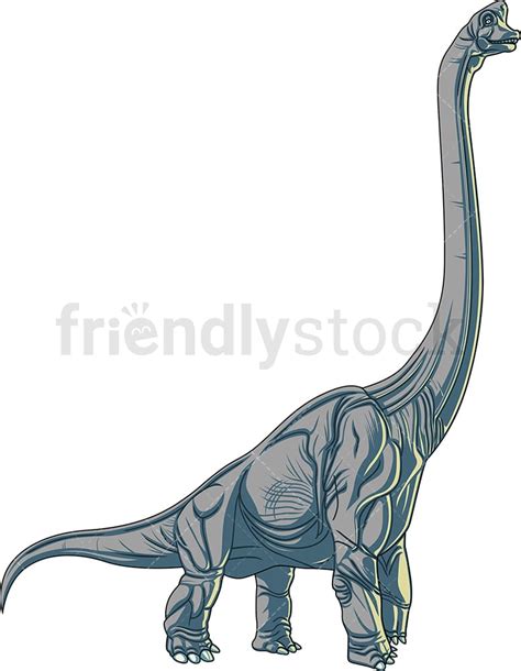 Realistic Brachiosaurus Cartoon Clipart Vector Friendlystock