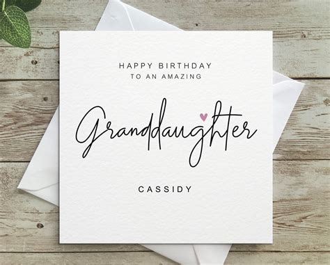 Personalised Granddaughter Birthday Card Happy Birthday Etsy Uk