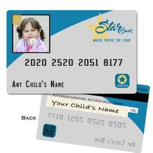 Child's Play Credit Card, Fake Credit Cards for Kids, Wallet Id With or Without Photo, Real Size ...