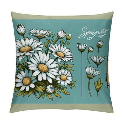 Ulloord Spring Pillow Covers Floral Daisy Bloom With Grace This Is Our