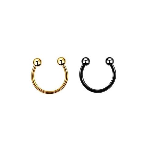 Piercing au nez gold black 6mm Cône En Acier Inoxydable Pointe En Fer