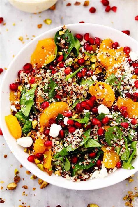 Winter Pomegranate Orange Quinoa Salad With Creamy Lemon Greek Yogurt