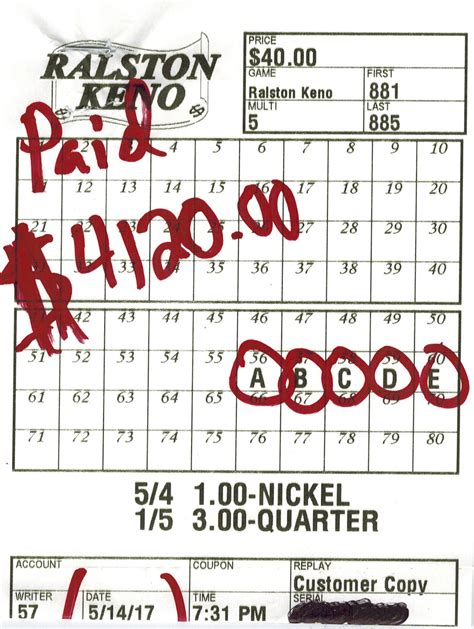 Big Keno Payouts | Ralston Keno