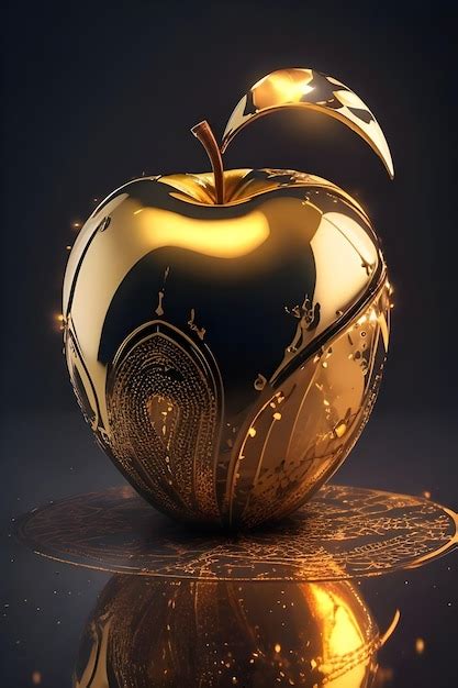 Premium Ai Image Golden Apple