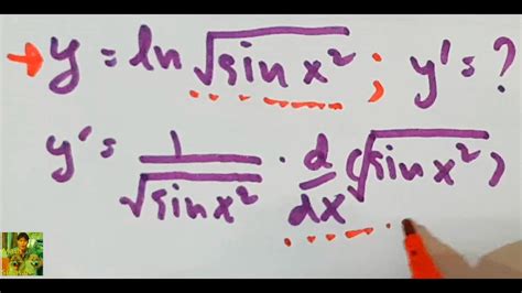 Sv Y Ln Sinx Ln Y Derivative Youtube