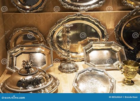 Ornate Silver Items In Chester England Editorial Stock Image Image Of