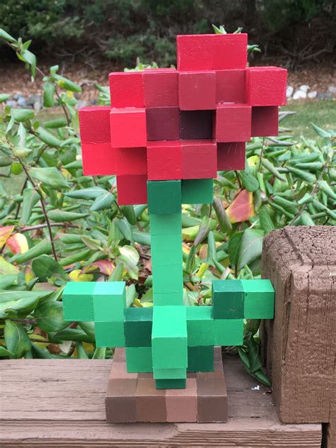 The Original Inch Minecraft Style Rose D Printed Etsy Artofit