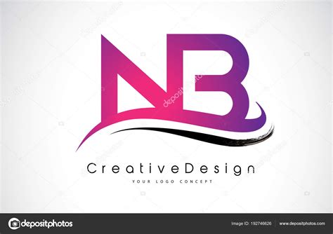 Nb N B Letter Logo Design Creative Icon Modern Letters Vector L Stock Vector Image By