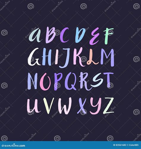 Unique Vector Alphabet Stock Vector Illustration Of Drawn 83561682