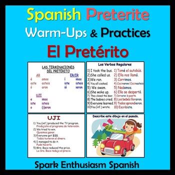 Define Preterito - Fun Spanish Preterite Verb Tense Warm-Ups and Practices / El Preterito